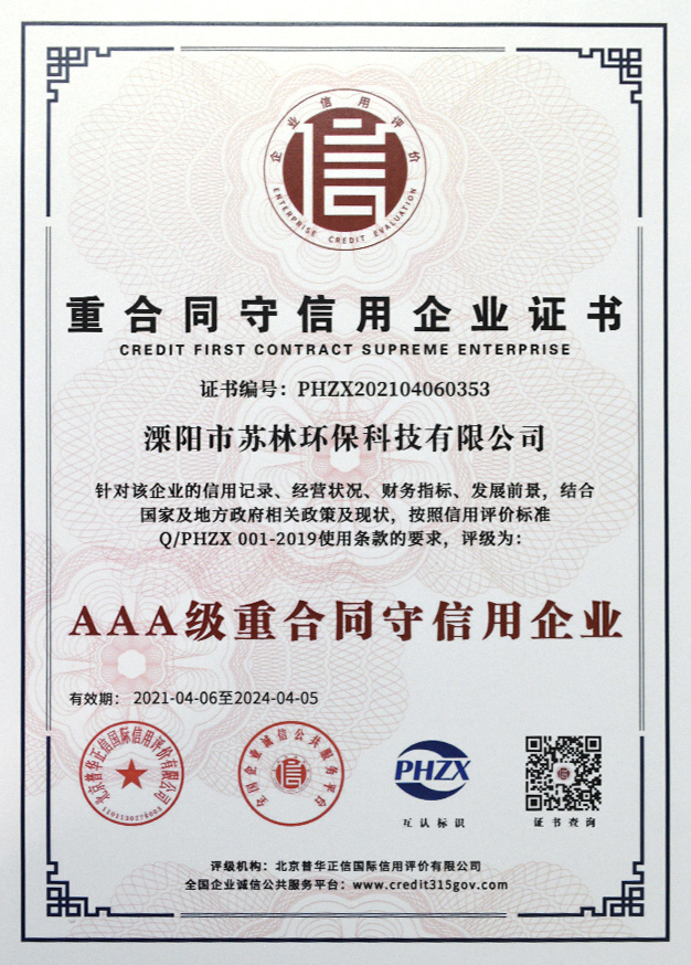 重合同守信用企業(yè)證書